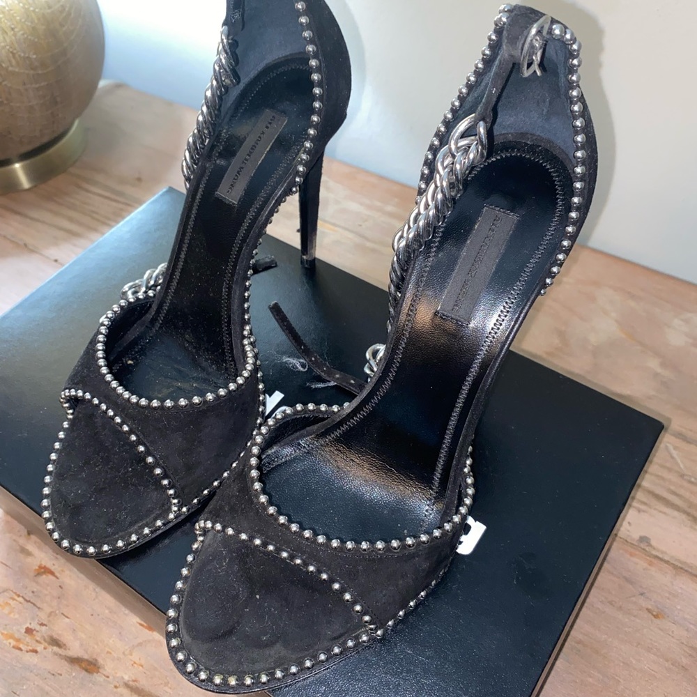 Black Alexander Wang chain heels